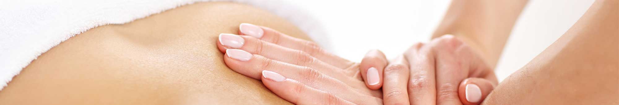 Patient receiving back massage